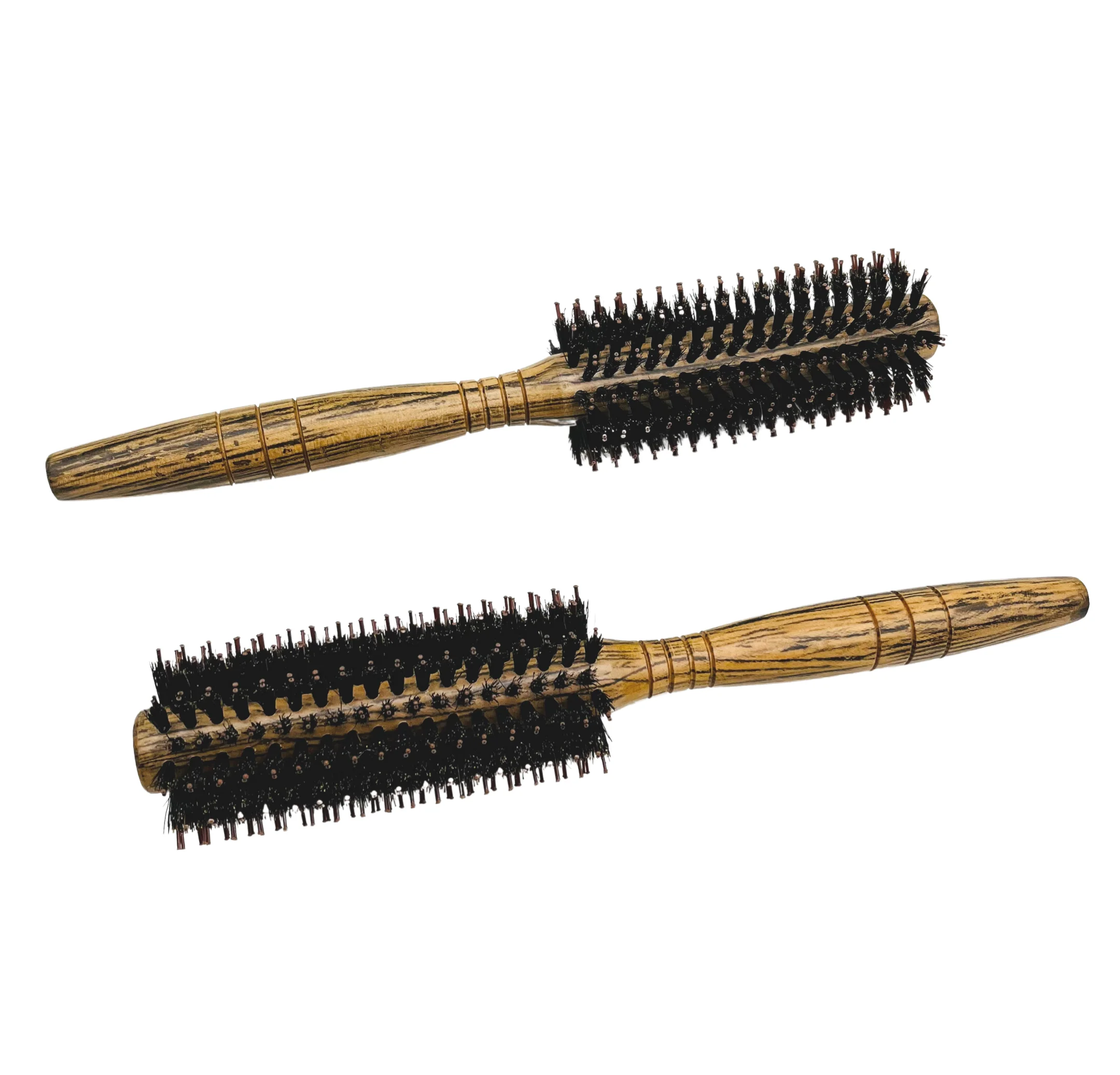 Barber Hair Round Roller Wood Hair Brush Boar Bristle Nylon Hair Comb Hairdressing Combs Round Paddle Brush Women Men Curly Hai