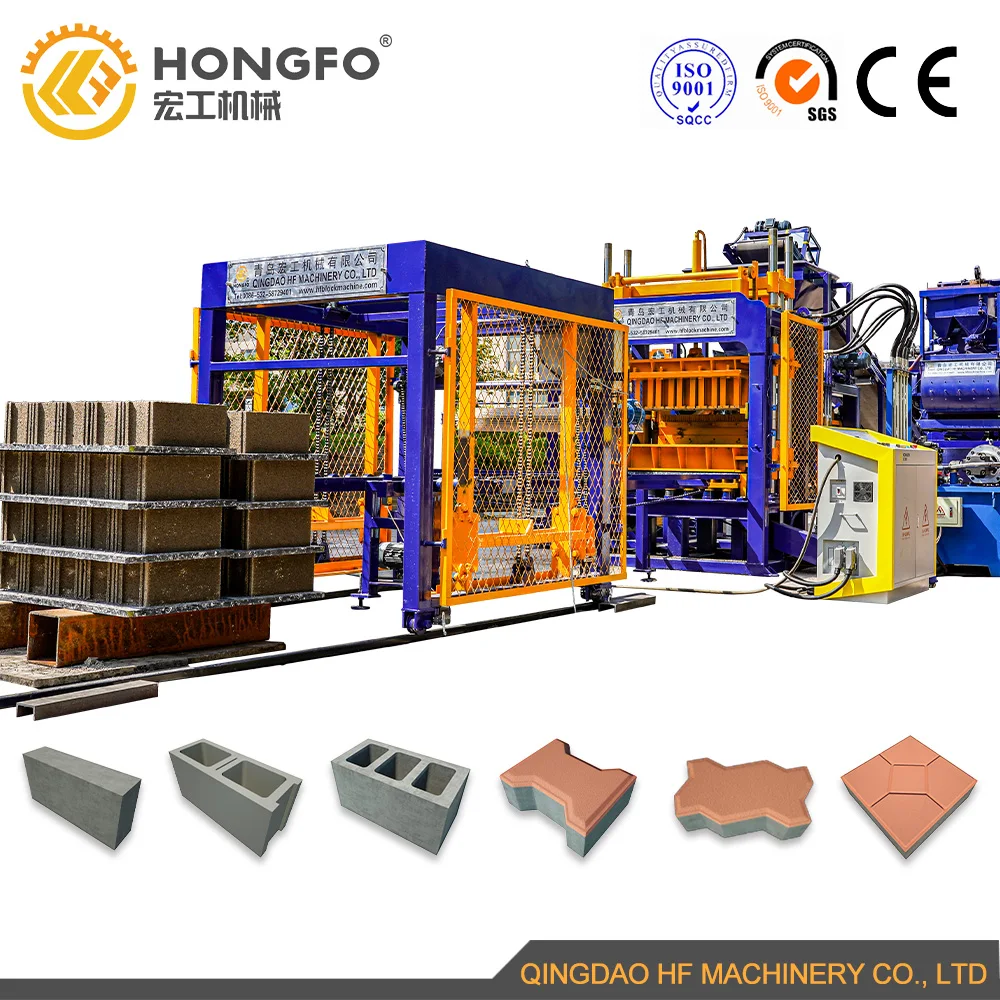 QT5-15 hollow cement concrete interlock brick block making machine machinery automatic