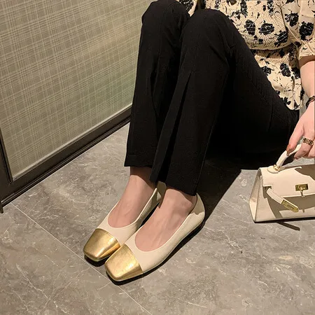 Xinzirain Custom New Arrival Ladies Casual Flat Shoes Comfortable Full Leather Women Ballet Shoes For Girls