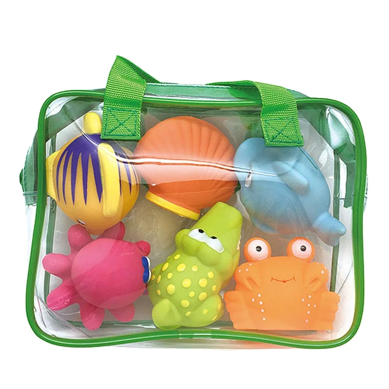 Eco Friendly Rubber Plastic Sea Ocean Animal Bath Fun Toys Baby Bathtub Bathroom Toy for Kids toddler