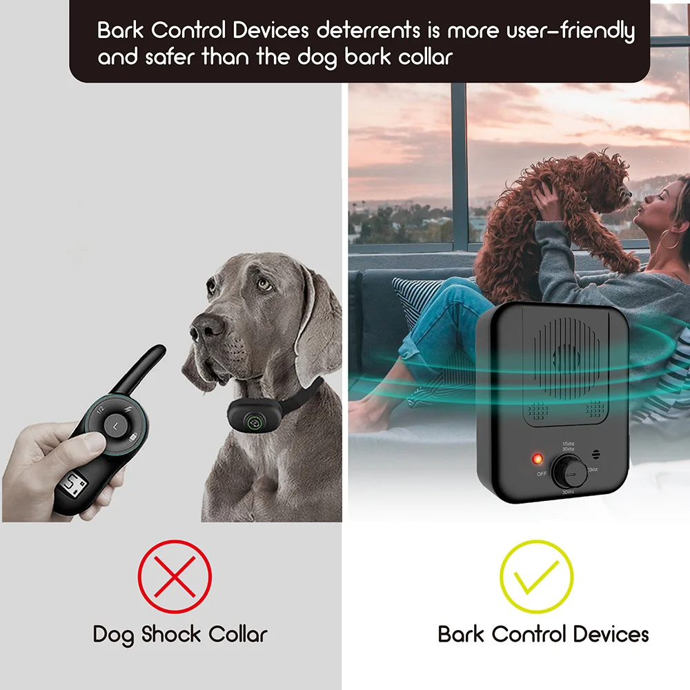 30KHZ Rechargeable Outdoor Cat Dog Barking Repeller Pet Deterrent Anti Bark Device Ultrasonic Dog Repeller Training Device