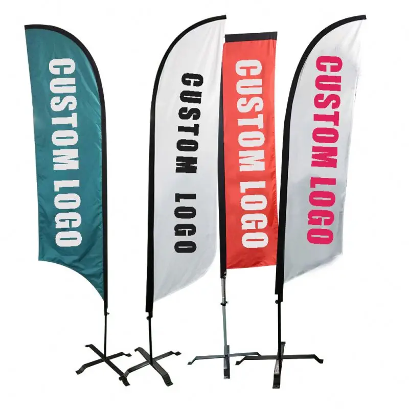 Print Your Own Logo Beach Banner Flag Advertising Exhibition Event Outdoor Flying Teardrop Stand Beach Flag