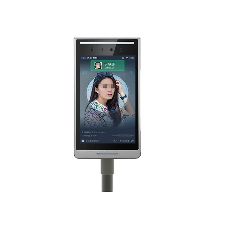 Ai Control 8 Inch Lcd Display Door Access System Body Sensor Face Recognition With Stand For School