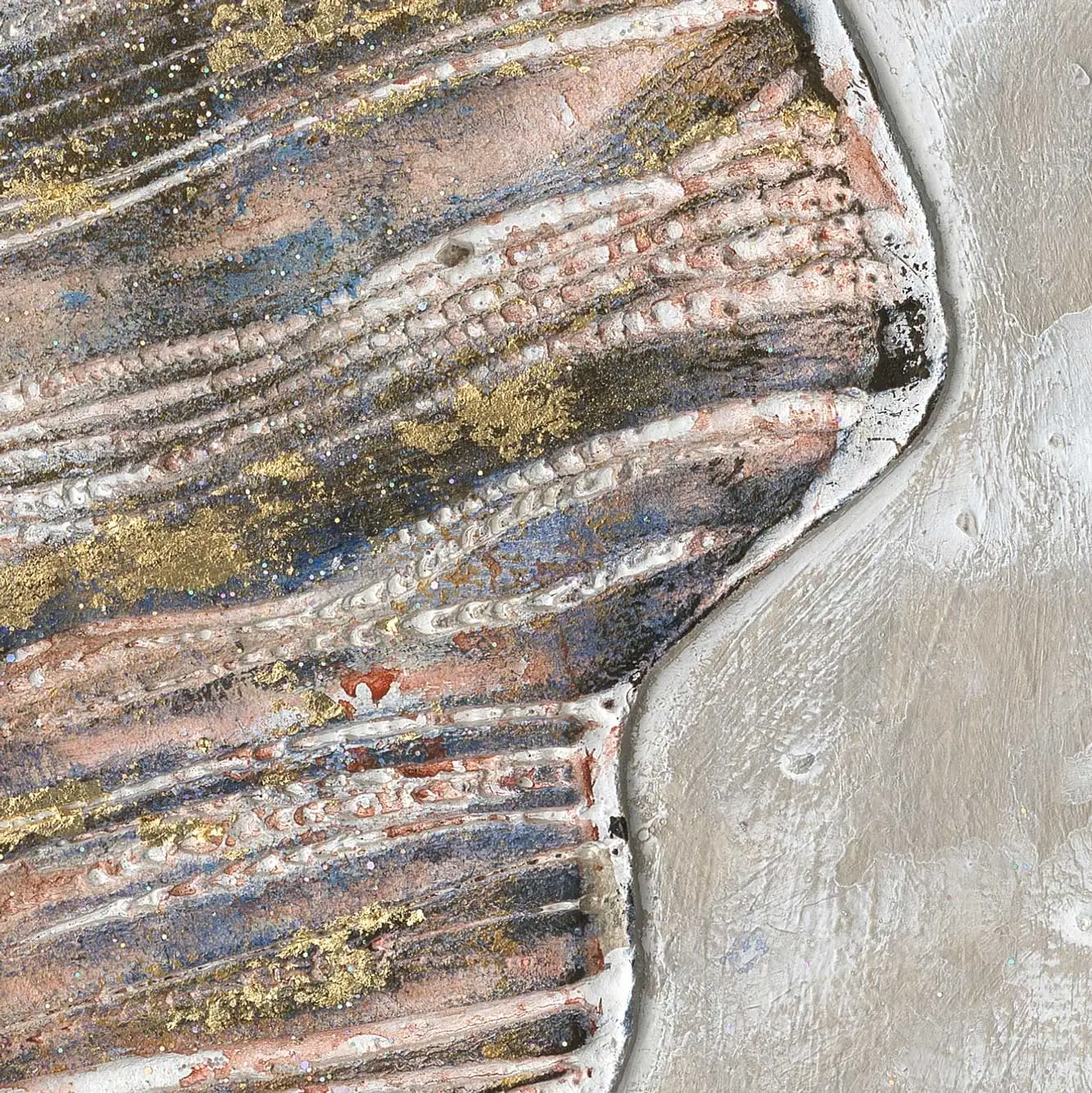 Artree Coastal Series Grey Shell Canvas Painting Oil 90*120Cm Sea Shells Handmade Oil Painting