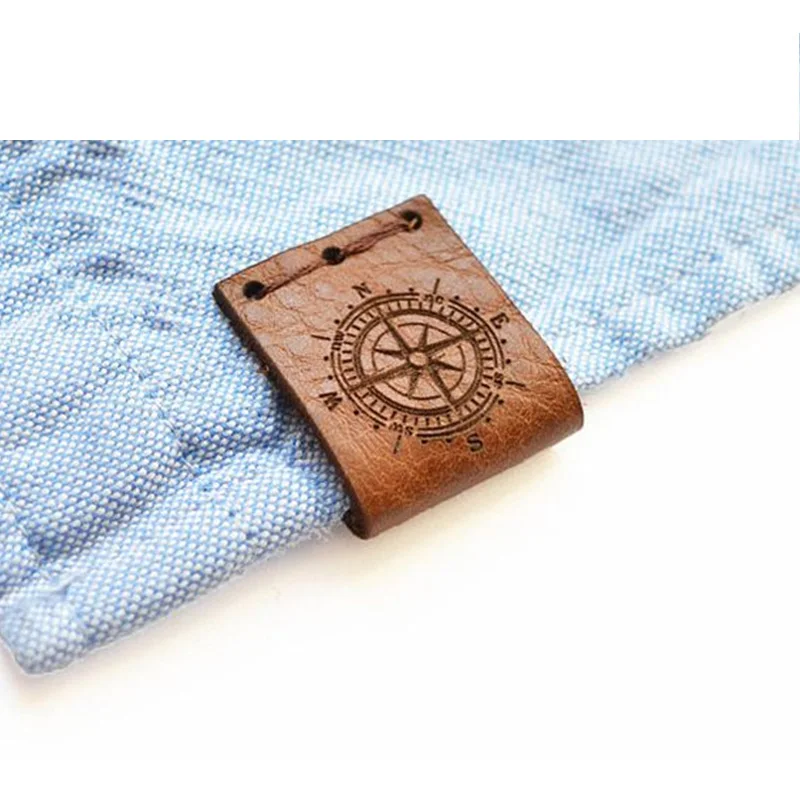 Custom logo leather iron on badges and patches iron on for denim clothing