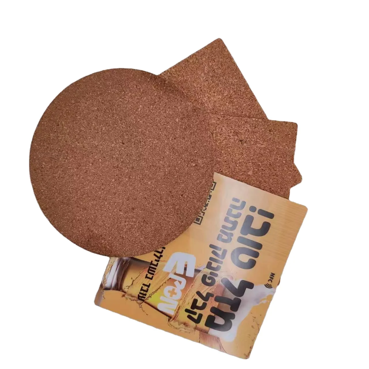 NFC Cork Coaster Beer Drink Menu Tag/ Google Review Card for Bar/Resturants QR Code Scan/ Tap Phone Here