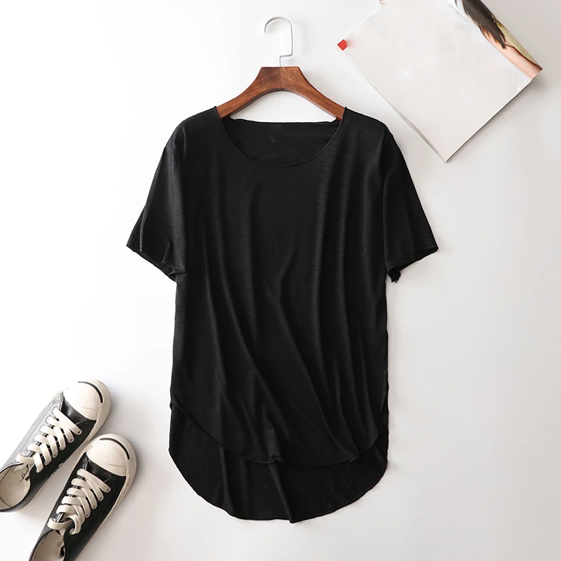 2022 femme bamboo t shirts  summer t shirts for girls tops clothes loose t shirts women cotton casual tshirt