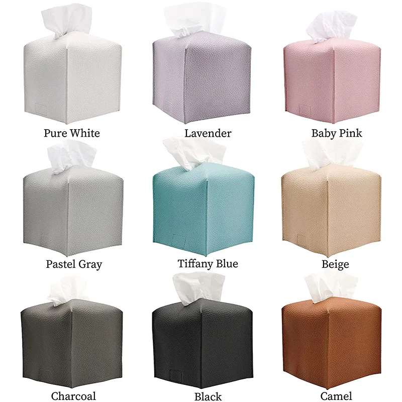 2023 Leather Tissue Box Cover Carton Tea Table Box case Cover Tissue PU Leather Square Tissue Box Holder