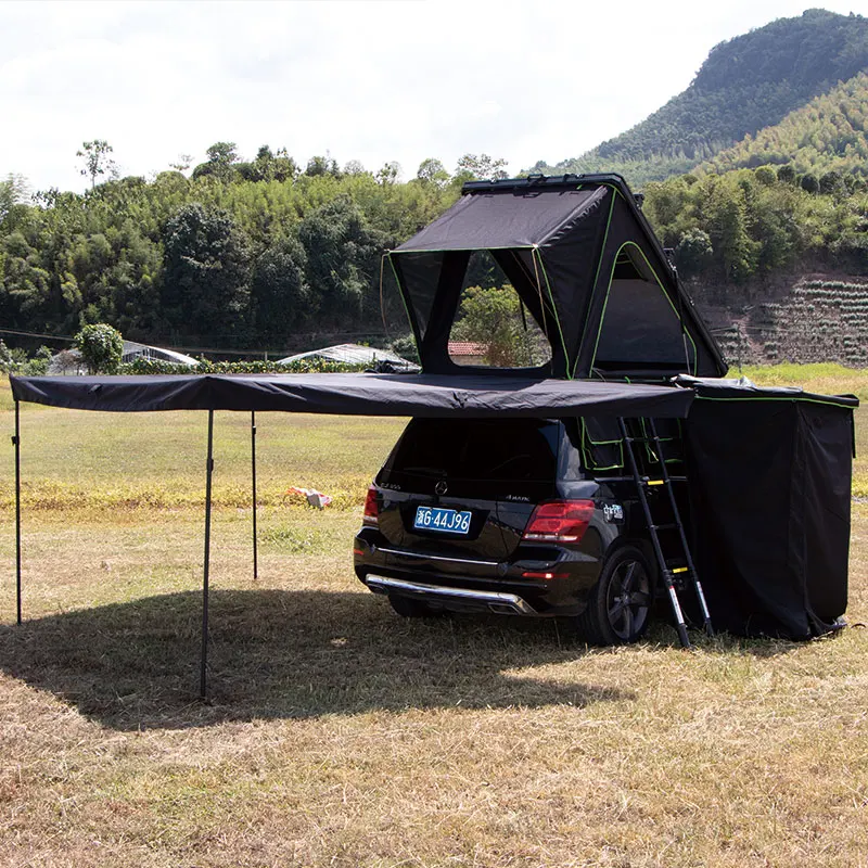 Pop up light weight hardtop shell rtt roof tent top hardshell aluminium triangle rooftop tent hard shell sunroof access