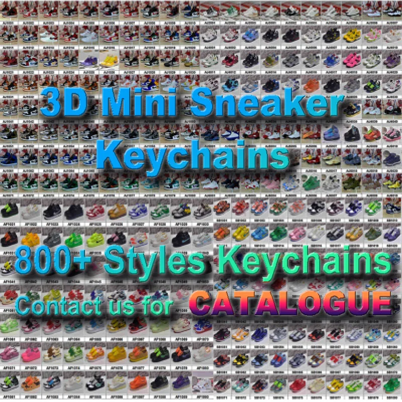Wholesale Custom Plastic PVC Rubber Cute Mini Tennis Basketball Mini Shoe Key Chain 3D Mini Sneaker Keychain With box