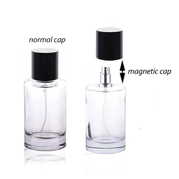 High Quality Luxury Bottle Perfume Glass 50ml With Magnetic Perfume Cap And Manual Box