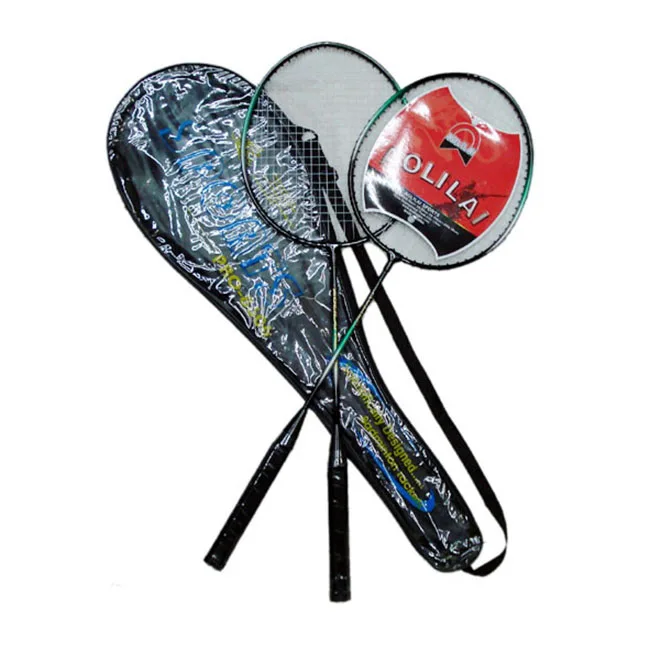 Cheap price Aluminum rackets badminton racket set with 2 rackets in a PVC bag for beginner
