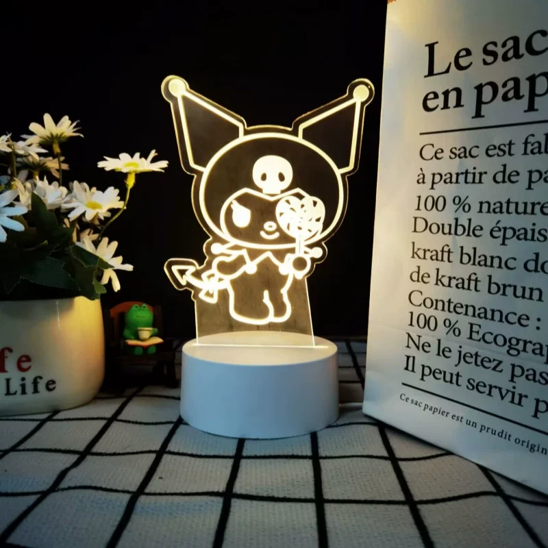 2024 cartoon sanrio kuromi night light cute cinnamoroll lamp girls bedroom bedside Cinnamonroll small lamp my melody table decor