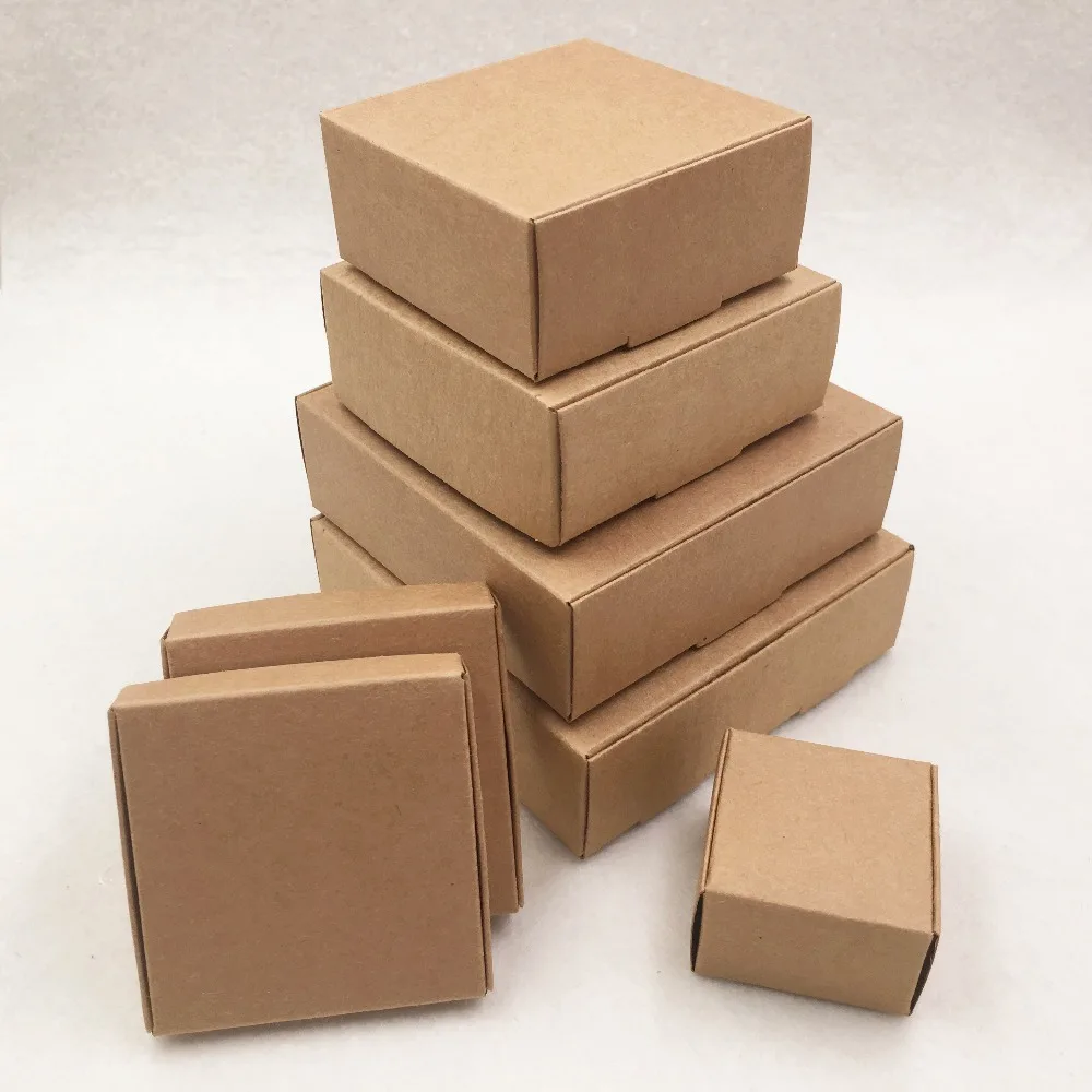 Multi Size Paper Soap Box Kraft Paper Gift Box Package Shipping Cardboard Kraft Paper Packaging Box With Clear Pvc Window