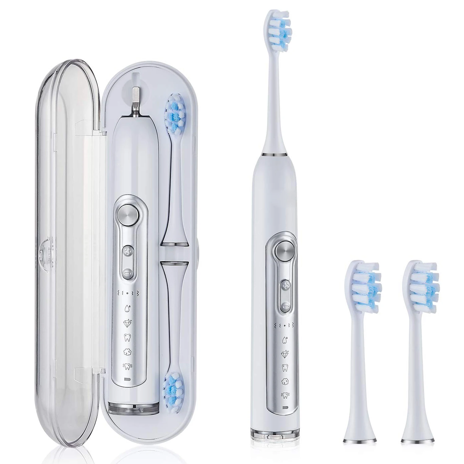 
Best Seller Sonic Rechargeable Electric Toothbrush with 3 Brush Heads for Adults, 5 Modes IPX7 Waterproof Electronic Toothbrush 