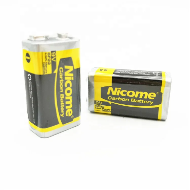 hot sale 9V 6F22 battery extra heavy duty battery with shrink pack