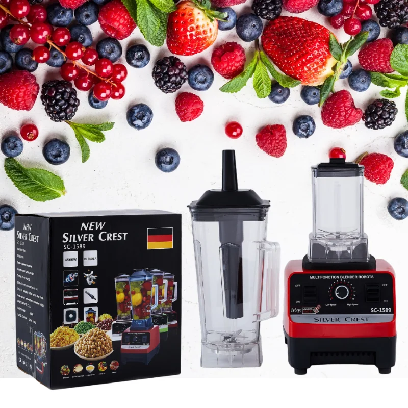 Ln stock 2L 3000/4500W Silver Crest Big Powerful Smoothies Large Commercial Blender for Europe market