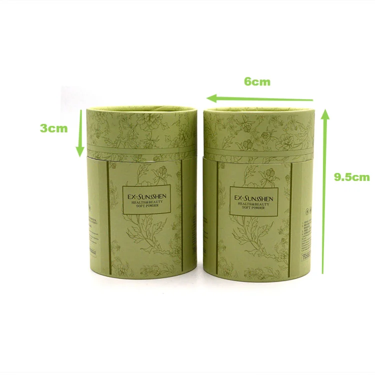 Custom Printing round tea box paper box cylinder green flower tea paper tube wholesale packaging box for tea paper tube