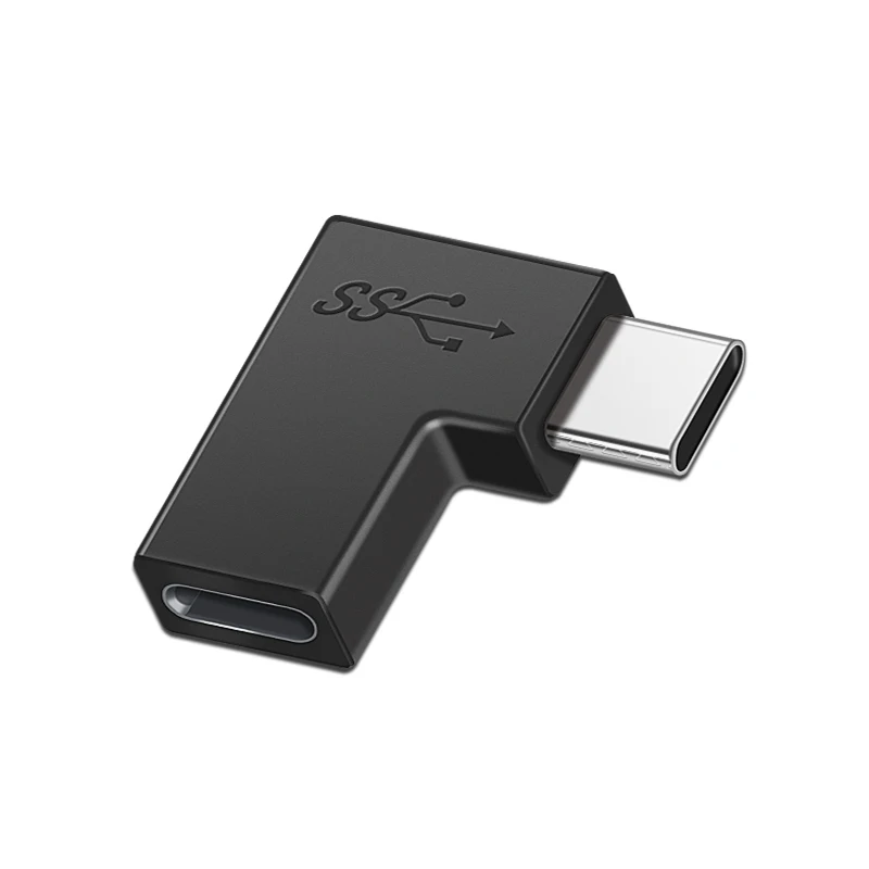 90 Degree Right up Angle L U shape USB 3.1 Type C 10Gbps Male to Female Converter USB C Adapter For Samsung Huawei Smart Phone