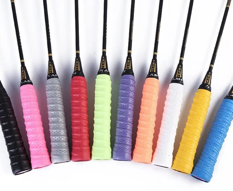 hot sale Racket Grip Anti Slip Perforated Super Absorbent PU Tennis and Badminton  High-quality racket overgrip tape