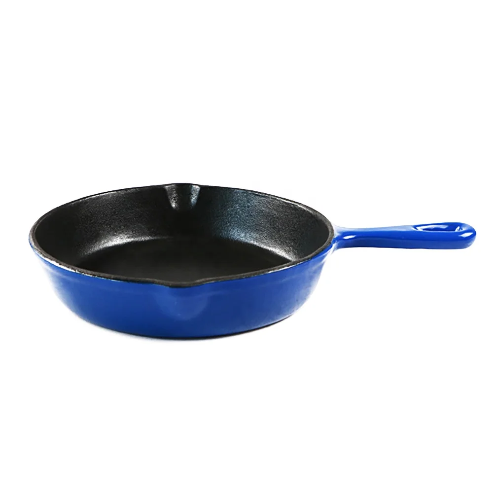 BBQ Camping Use Round Steak Flat Cast Iron Non Stick Pot
