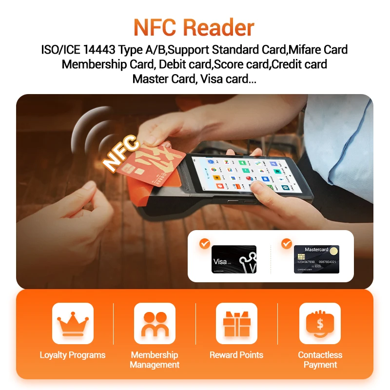 New Trends H10P Portable 4G WIFI GMS CE Touch Screen Android Mobile Cash Register Pos Machine Terminal with 58mm Thermal Printer