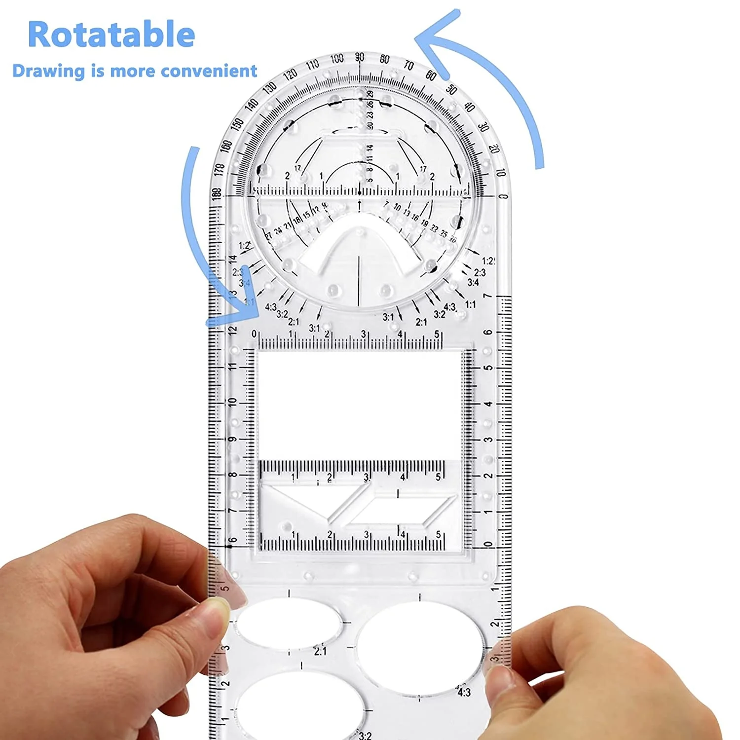 Multifunctional geometric Ruler 3 Pcs - Math Circle drawing tool
