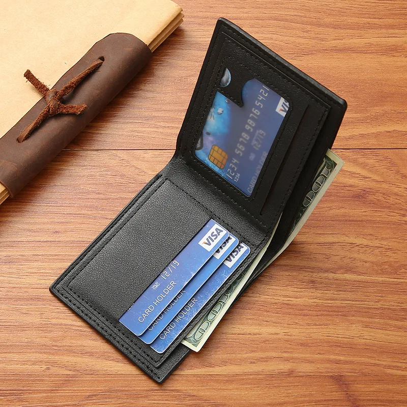 Дешевая оптовая продажа, мужской кошелек из искусственной кожи с несколькими отделениями для карт, бумажник для 2023