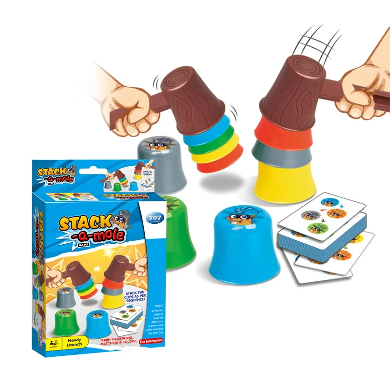 BGL Newly Launch Happy Whack Mole Board Stack a Mode Game Toys Early Education for