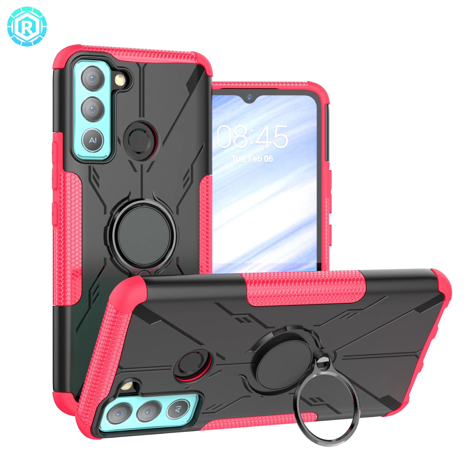 Hot Sale 2 in 1 TPU PC High Protection Shockproof Phone Case For TECNO POP 5 Lite With Kickstand