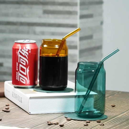 Eco Friendly Pyrex Reusable High Borosilicate Glass Straws Glass Straws And Glass Drinking Straw Set With Custom Logo