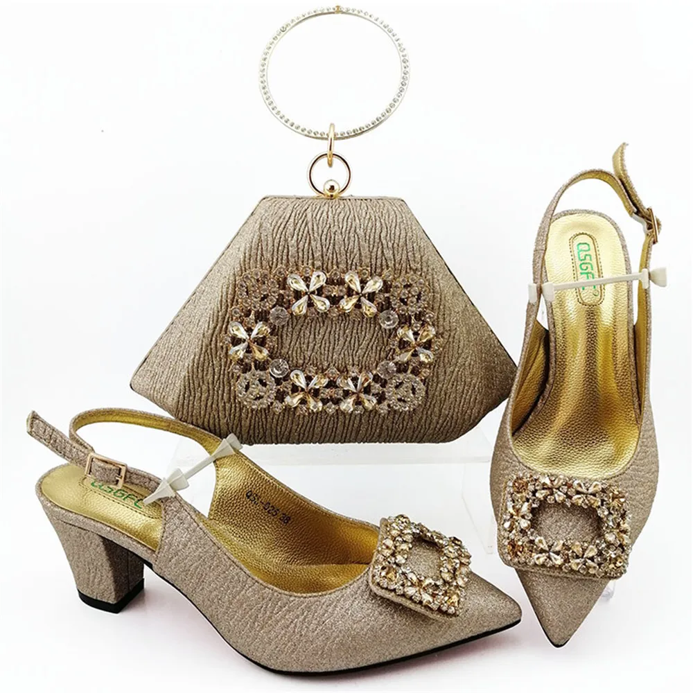 ladies party shoes popular design italian style shoes and bag set wholesale slingback shoes matching with hand bag EF36
