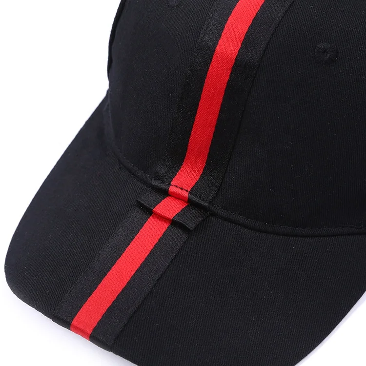 Female 5 Panel Baseball Hats Cotton Hip Hop Hat Hipster Stripe Caps with String