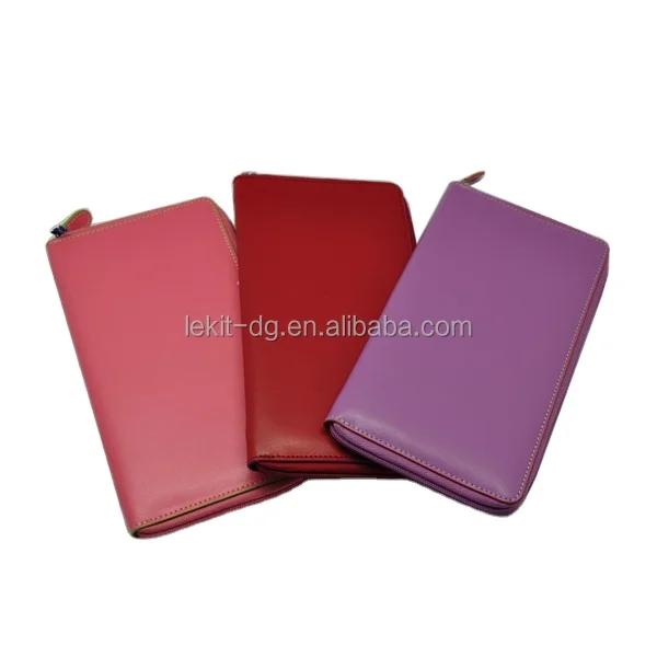 pu leather certificate folders with zipper and card pouches