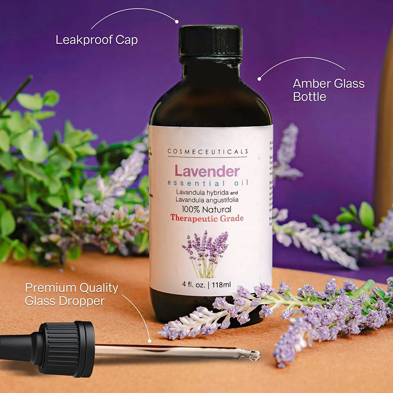 100% Pure Natural Spa Body Massage Oil Aromatherapy Therapeutic Grade Pure Lavender Essential Oil