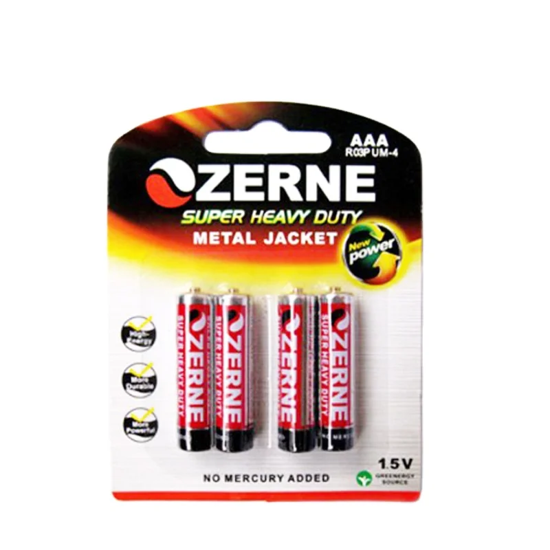 Оптовая продажа, цена производителя, Цинковый Карбон, 1,5 в, R03P, AAA, UM4, сухая батарея