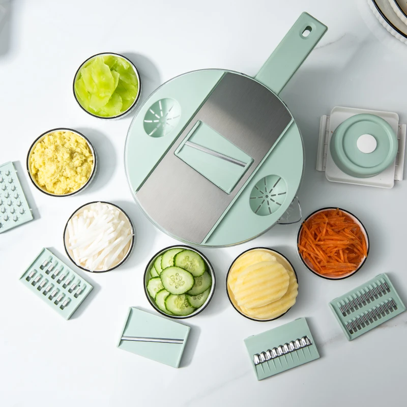 Hot Selling House Accessories Kitchen Gadget Portable Round Cutter Manual Vegetable Chopper And Slicer Dicer With Container