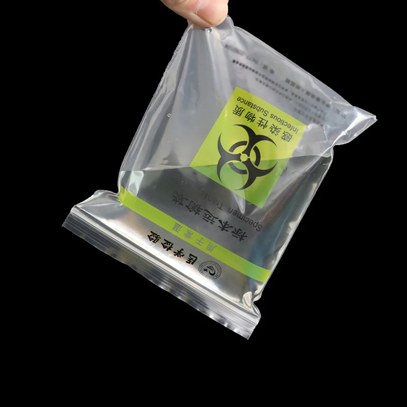 Double Pockets Lab Use Disposable Specimen Retrieval Bag, Three Layers Kangaroo Bag Bio Medical 95kpa Specimen Bags