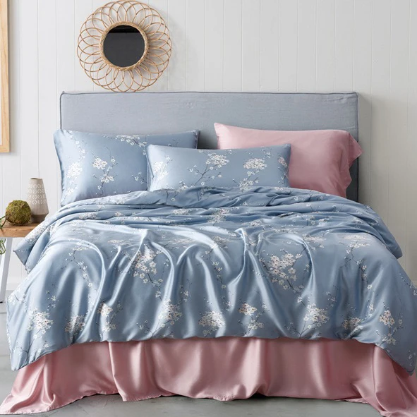 Luxury 100% tencel bedding set newest floral patterns bedsheet set lenzing brand lyocell duvet cover set