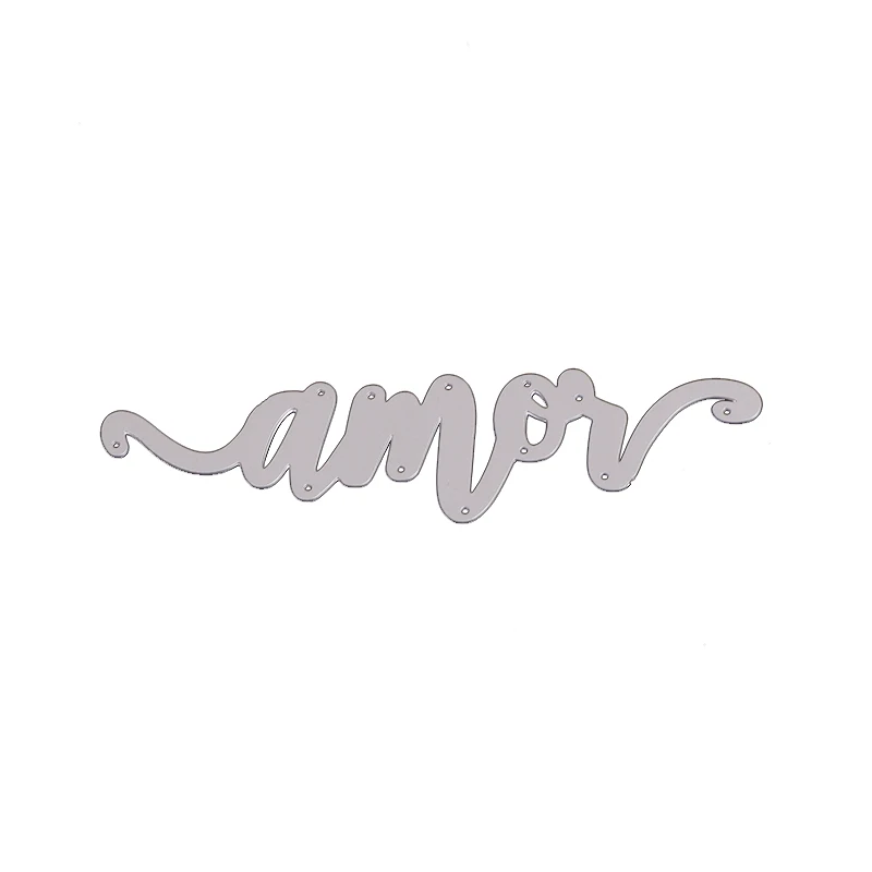 AAGU 2022 New Metal Cutting Cutter Spanish Word Letter Scrapbooking Craft Dies Die Cutting Machine Folk Craft Love Scrap Die