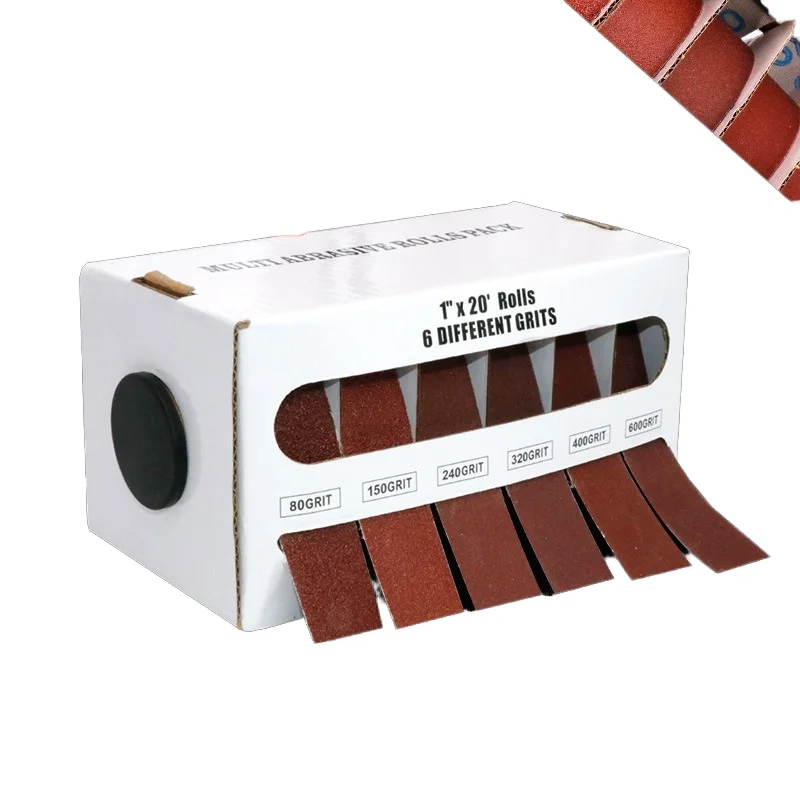Cross-Border Five-Six-Axis 1inch Sanding Tape 50Mm25Mm Hand-Tearable Soft Cloth Roll 2inch 34inch Sandpaper Abrasive Tools