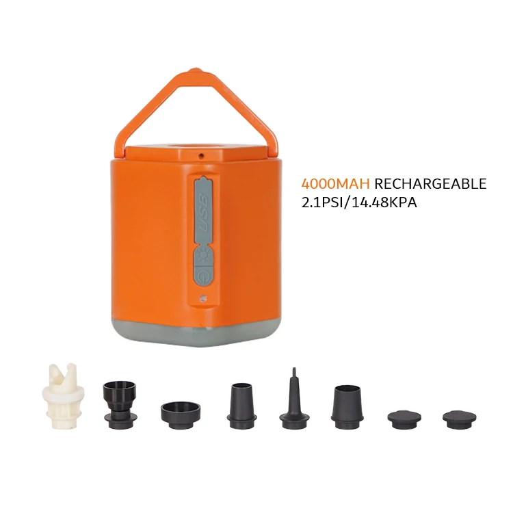 Portable efficient brushless motor Air Pump Camping Light Ultra-Mini Air Pump  Batteries USB with Nozzles for Pool Floats