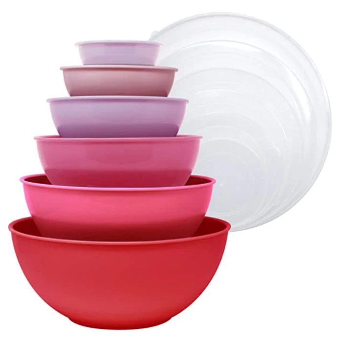 rpet kitchen plastic colour small pink mixing bowls set of 6