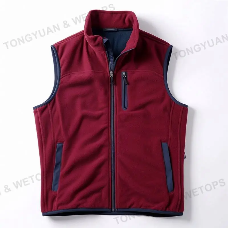Wholesale Winter  Custom Jacket Polar Fleece Vest Men 100% Polyester Fishing Hunting Windproof Vest Men Black Fleece Vest