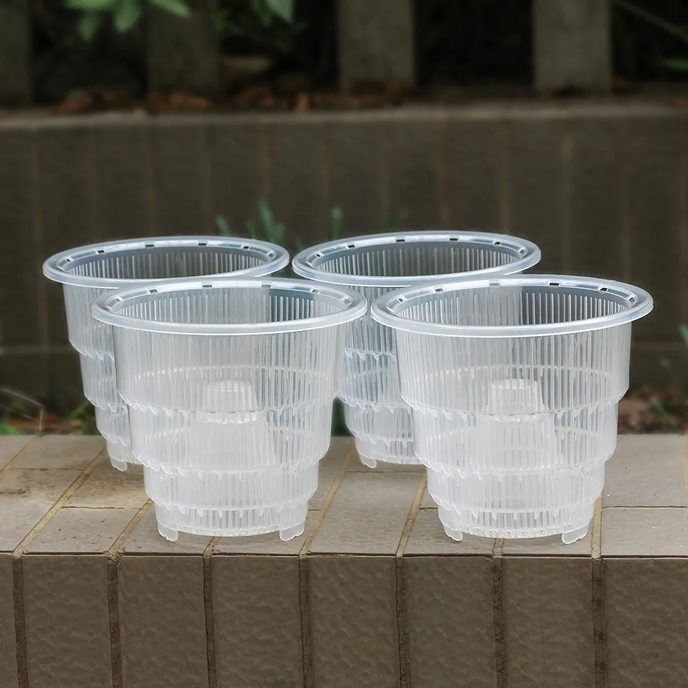 Plastic Flower Pots 5/6/7 Inch Clear Orchid Pot Flower Container Plant Seedling Nursery Pots Planter Home decoration