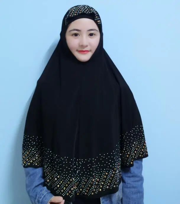 2020 new design gold stones and crystals muslim hijab women prayer hijab XDH053