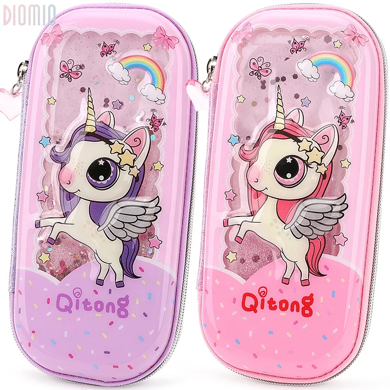 Sweety  popular zip Pencil Case EVA PU Pen Pouch Stationery Box 3d Pencil cases For School Students