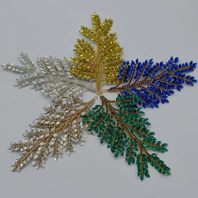 Handmade Shiny Hotsale New Arrival Design Amazing A Glass Stones With Metal Base Sew-on Bodice Patches For Clothing