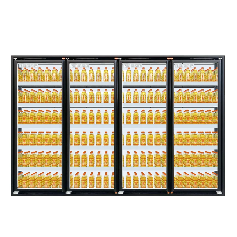 Beer cave entry glass door and display walk in cooler glass doors with shelf