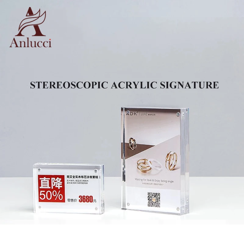 
Acrylic 5x7 Picture Frames Horizontal Magnetic Double Sided Photo Frame Clear Picture Frame Desktop Display Supplier 